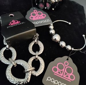 Paparazzi Black Metal Bracelet Lot